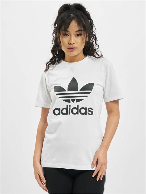 adidas trefoil shirt damen weiß|adidas originals trefoil tee.